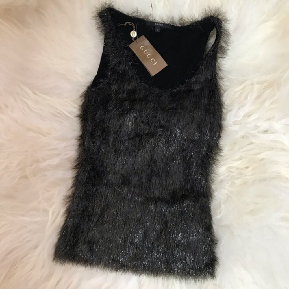 Gucci sleeveless fringe top 0588